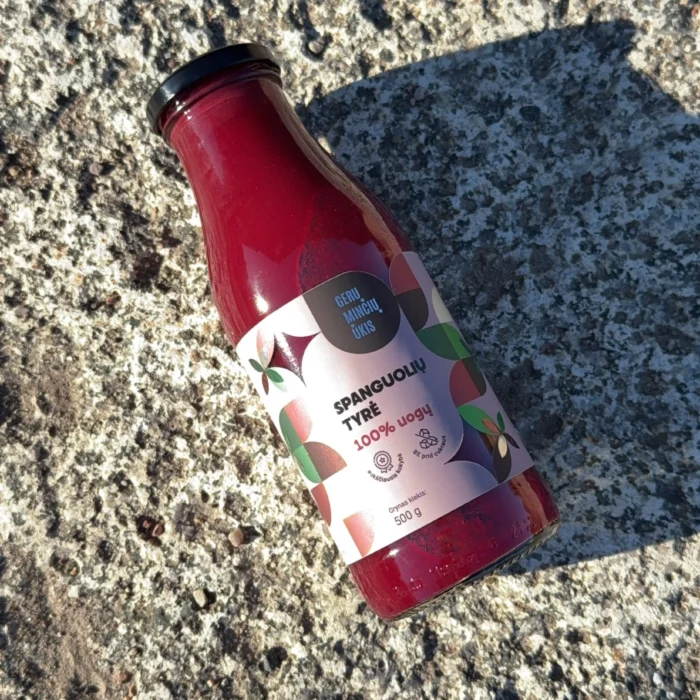 Natūrali spanguolių tyrė, 500ml