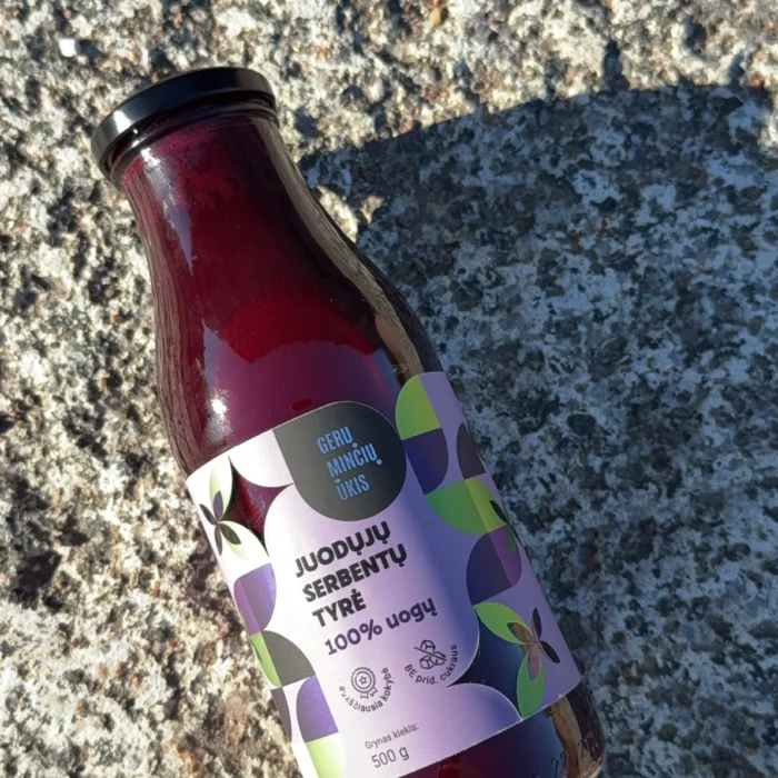 Natūrali juodųjų serbentų tyrė, 500ml